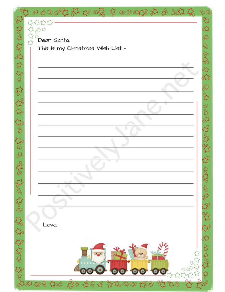 preprinted letter to santa | available in the Positively Jane  shop | letters to santa