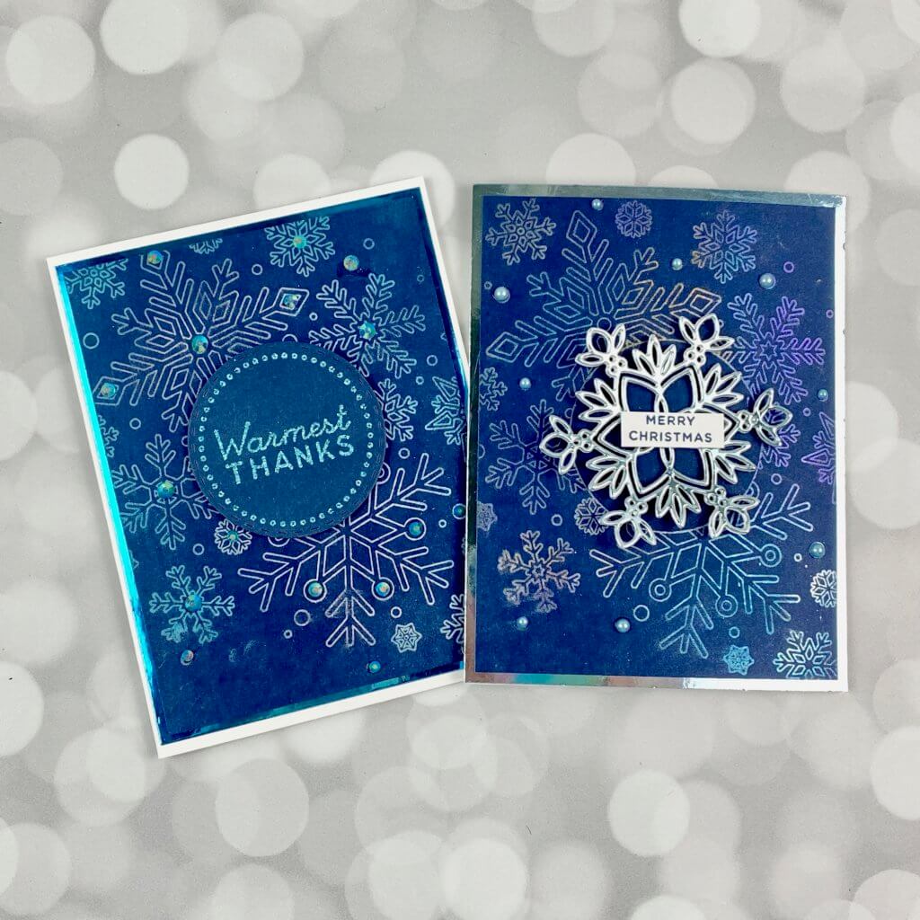 2 snowflake cards