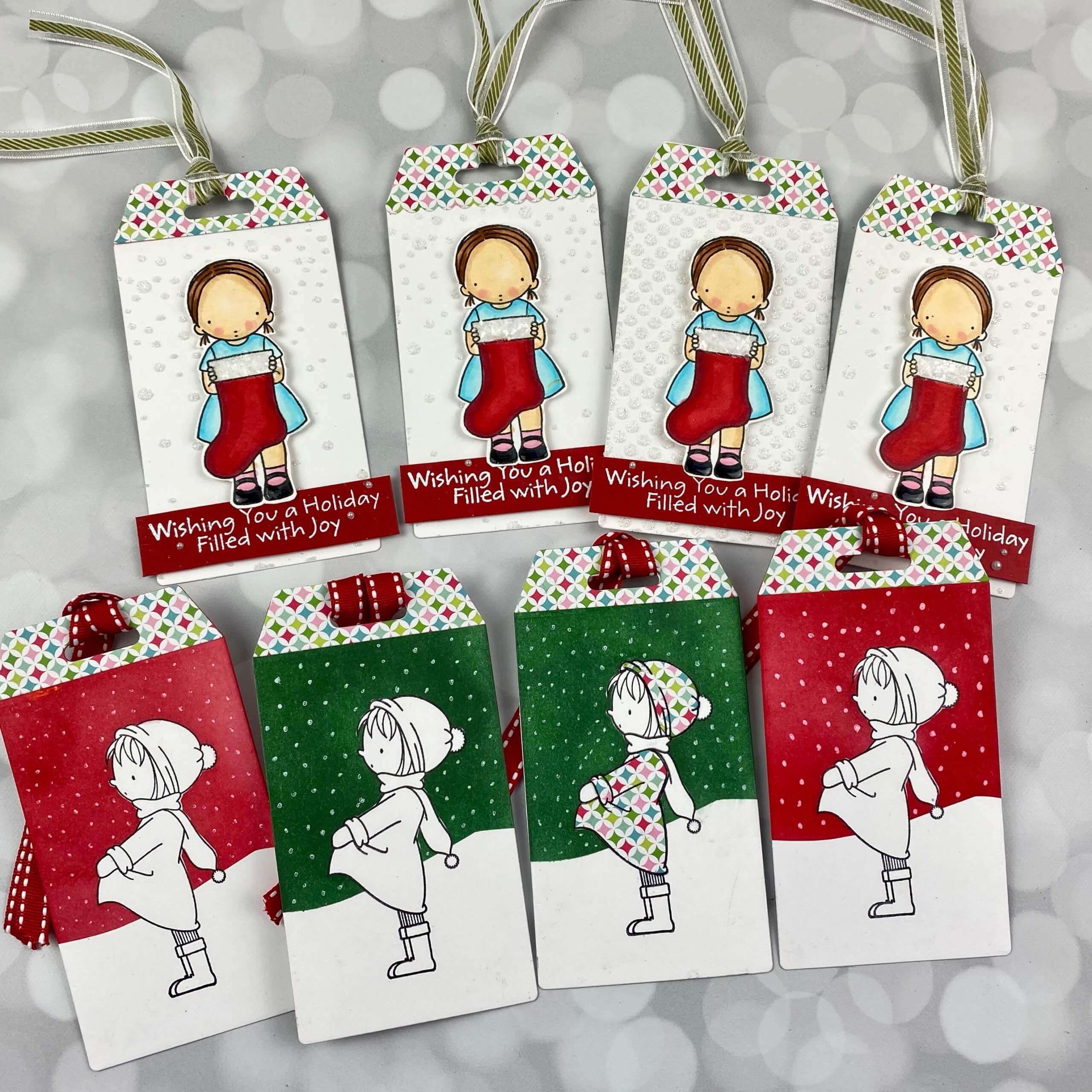 Gift tags with cute girls on them