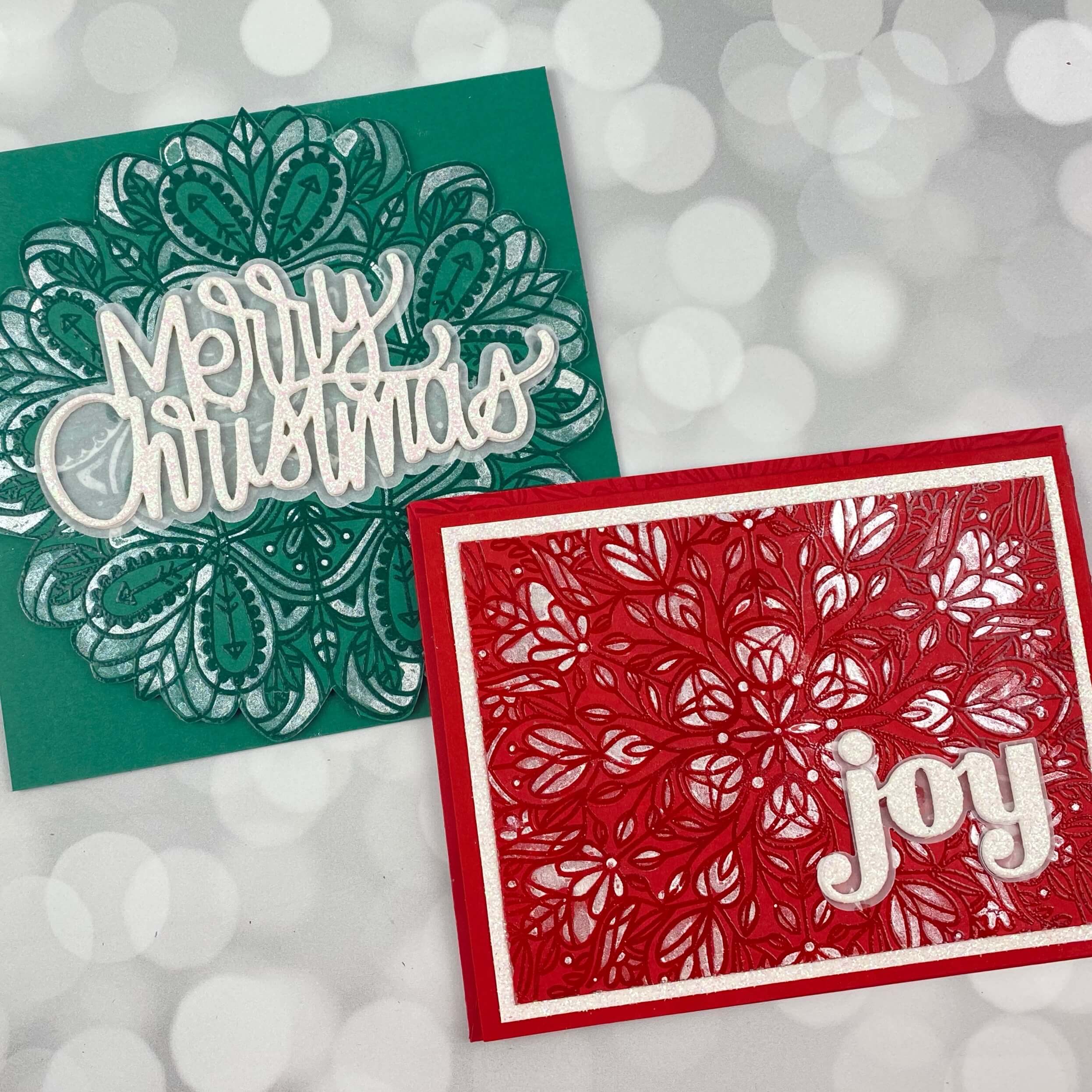 2 handmade christmas cards