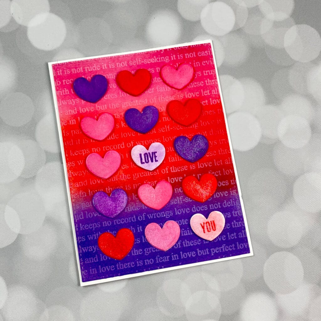 valentines day card with hearts