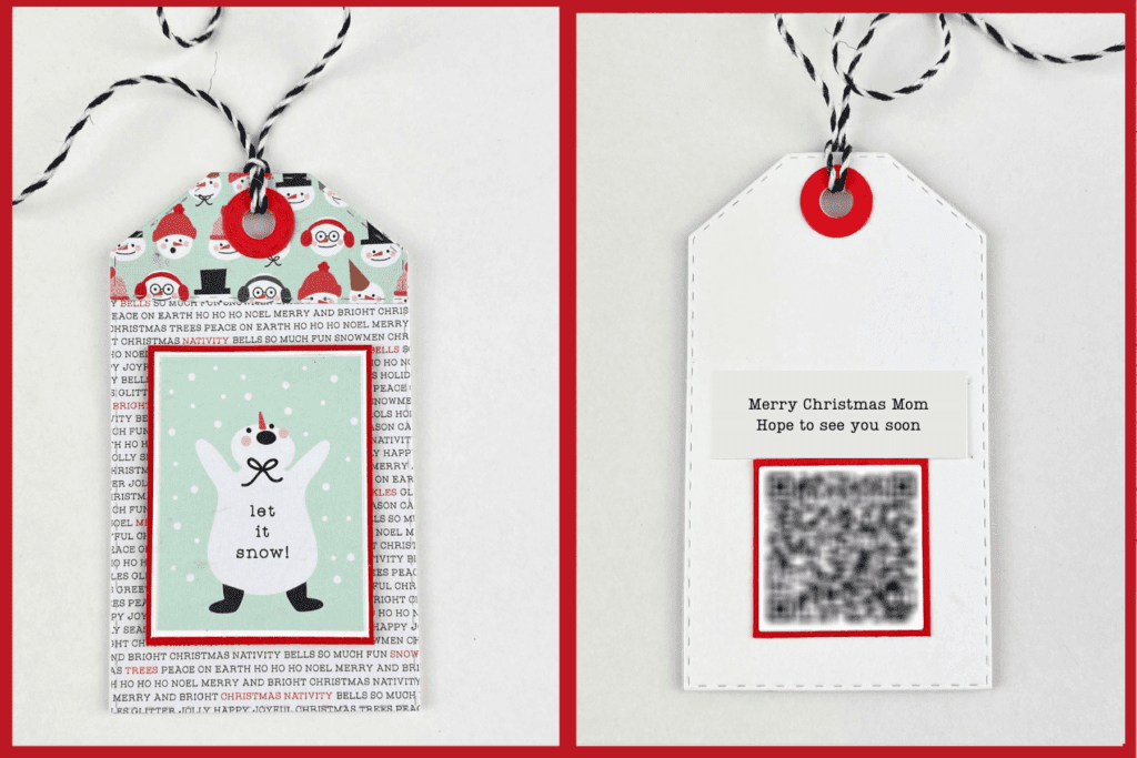 QR code on a Christmas Gift tag