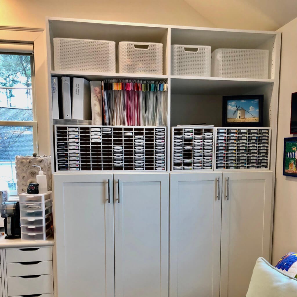 craft room built ins with ink storage | 
