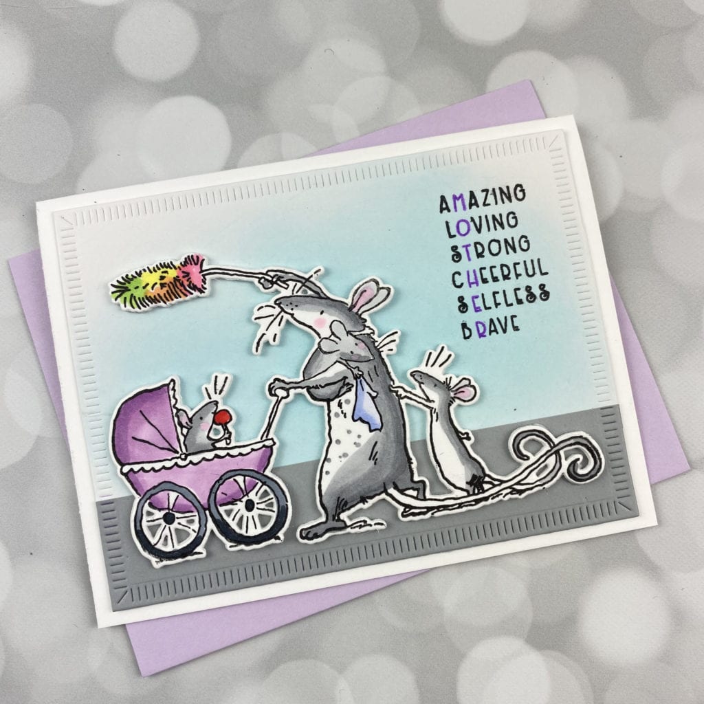 handmade mothers day card using Anita Jeram Stamps