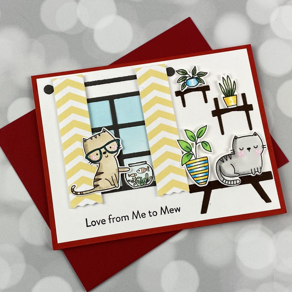 Handmade card featuring cats
