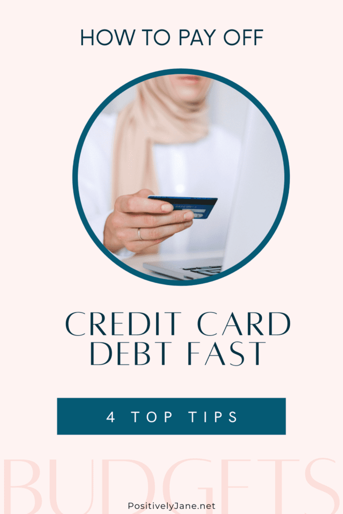 how to pay off credit card debt fast pin for Pinterest