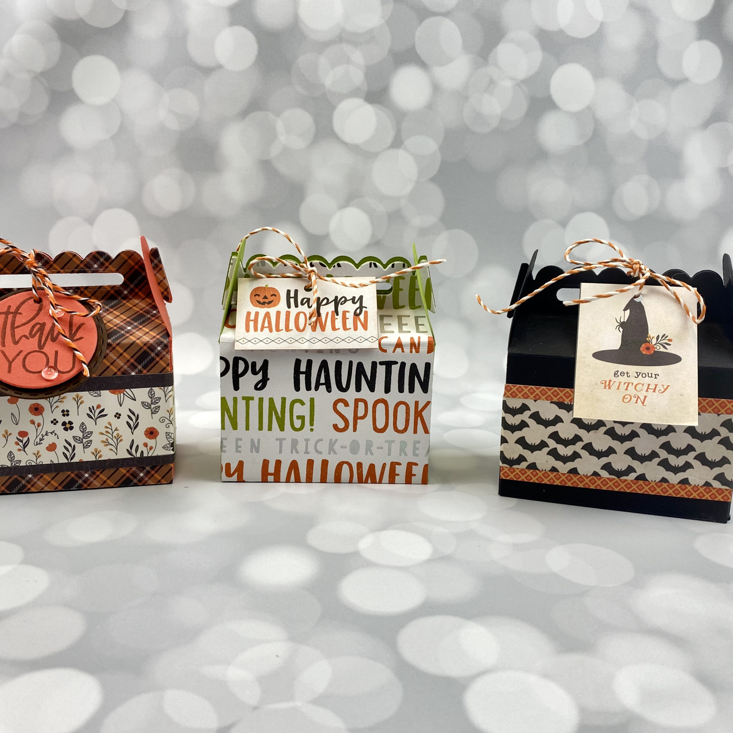 3 halloween treat boxes in a row | halloween treat boxes | Positively Jane