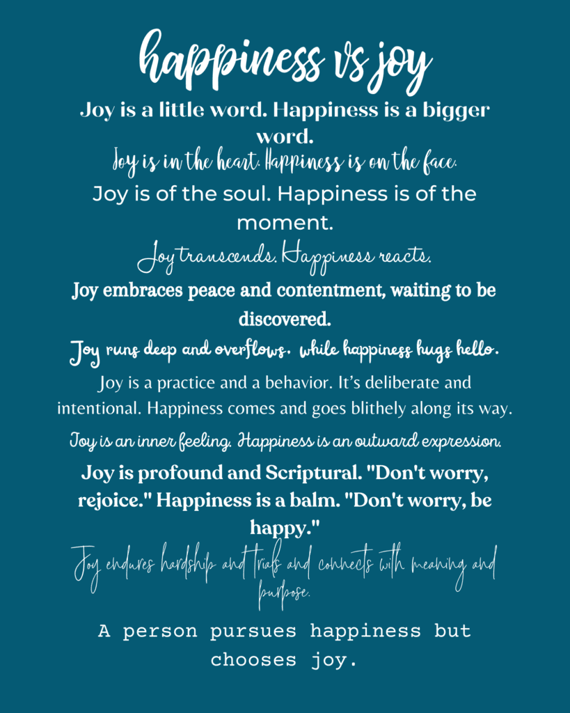 happiness vs joy art print | Positively Jane