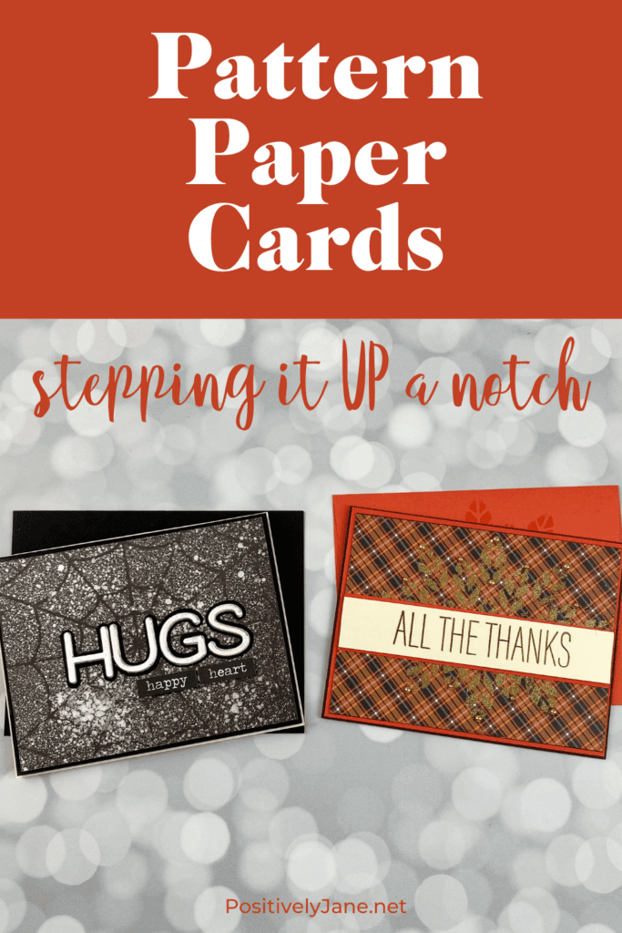 pattern paper cards pin for Pinterest | Positively Jane