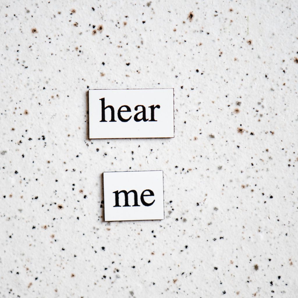 Hear Me written on tiles on the table | whose advice are you ignoring | Positively Jane