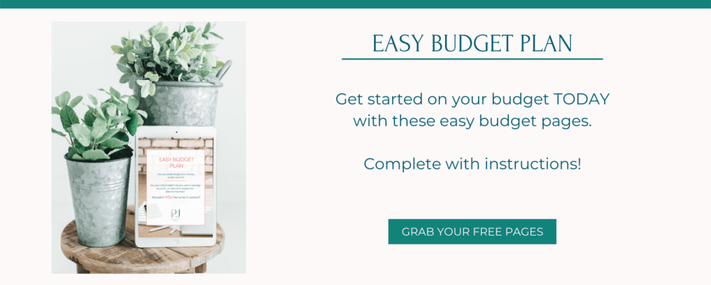 easy budget plan banner | positively Jane