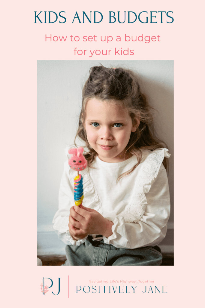 Kids and budgets pin for Pinterest | Positively Jane