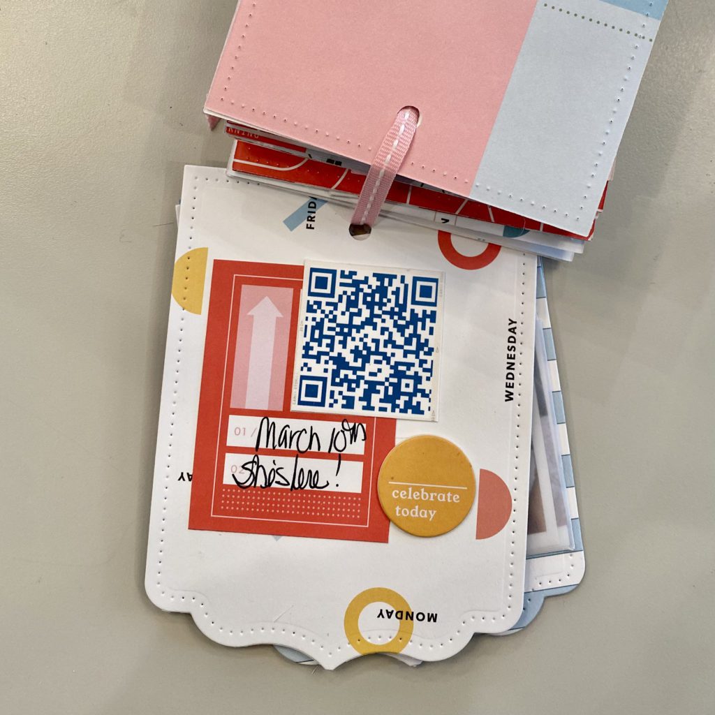Mini scrapbook with QR code page | positively jane