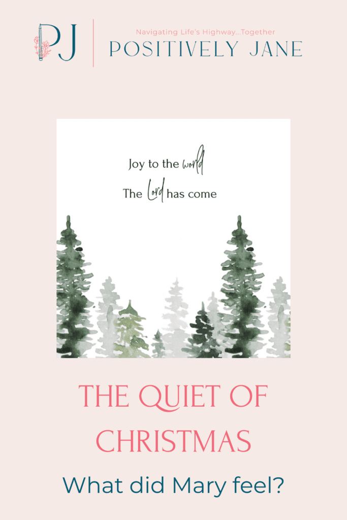 the quiet of Christmas pin for Pinterest | positively jane