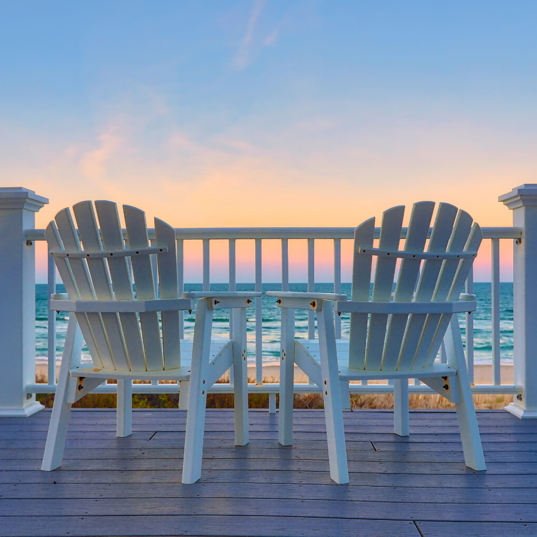 2 adirondack chairs facing a sunset |what is the fire movement | positively jane